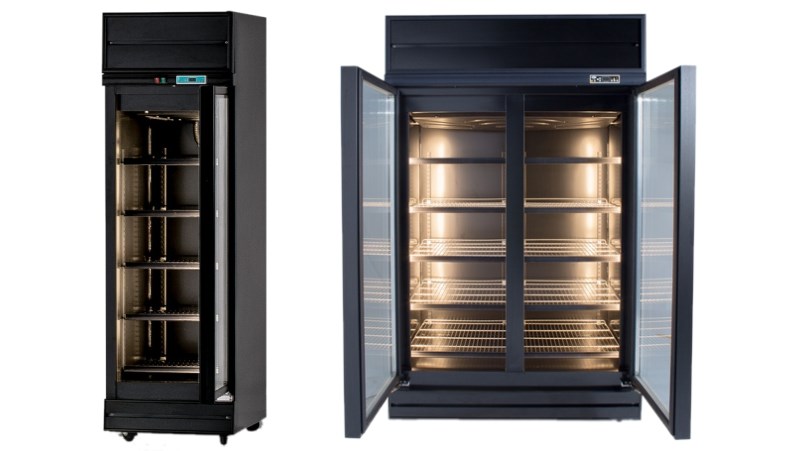 玻璃雪櫃  全黑 (訂製)直把手門